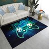 Purple Gamer Video Games Pattern Area Rugs with Thunder Gamepad Design