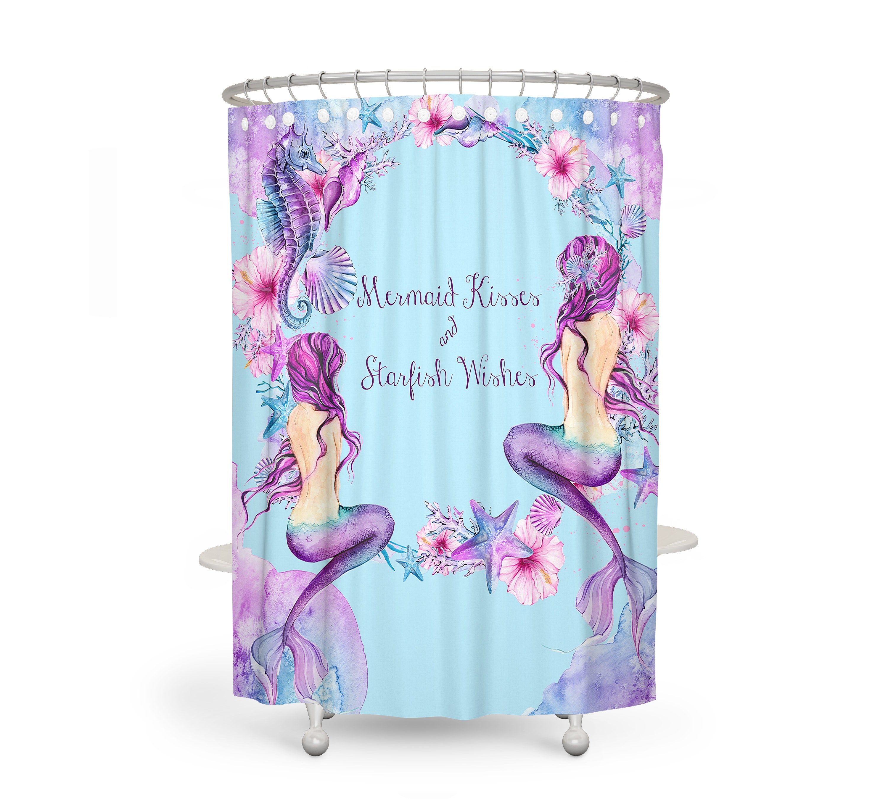 Purple Mermaid Shower Curtain, A Royal Addition to Your Bathroom - Image 2