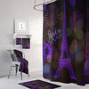 Purple Paris Shower Curtain with Eiffel Tower Bath Accessories