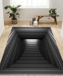Purple Rectangular 3D Vortex Illusion Rug for Modern Home Decoration: A Bold and Playful Addition to Your Home Decor