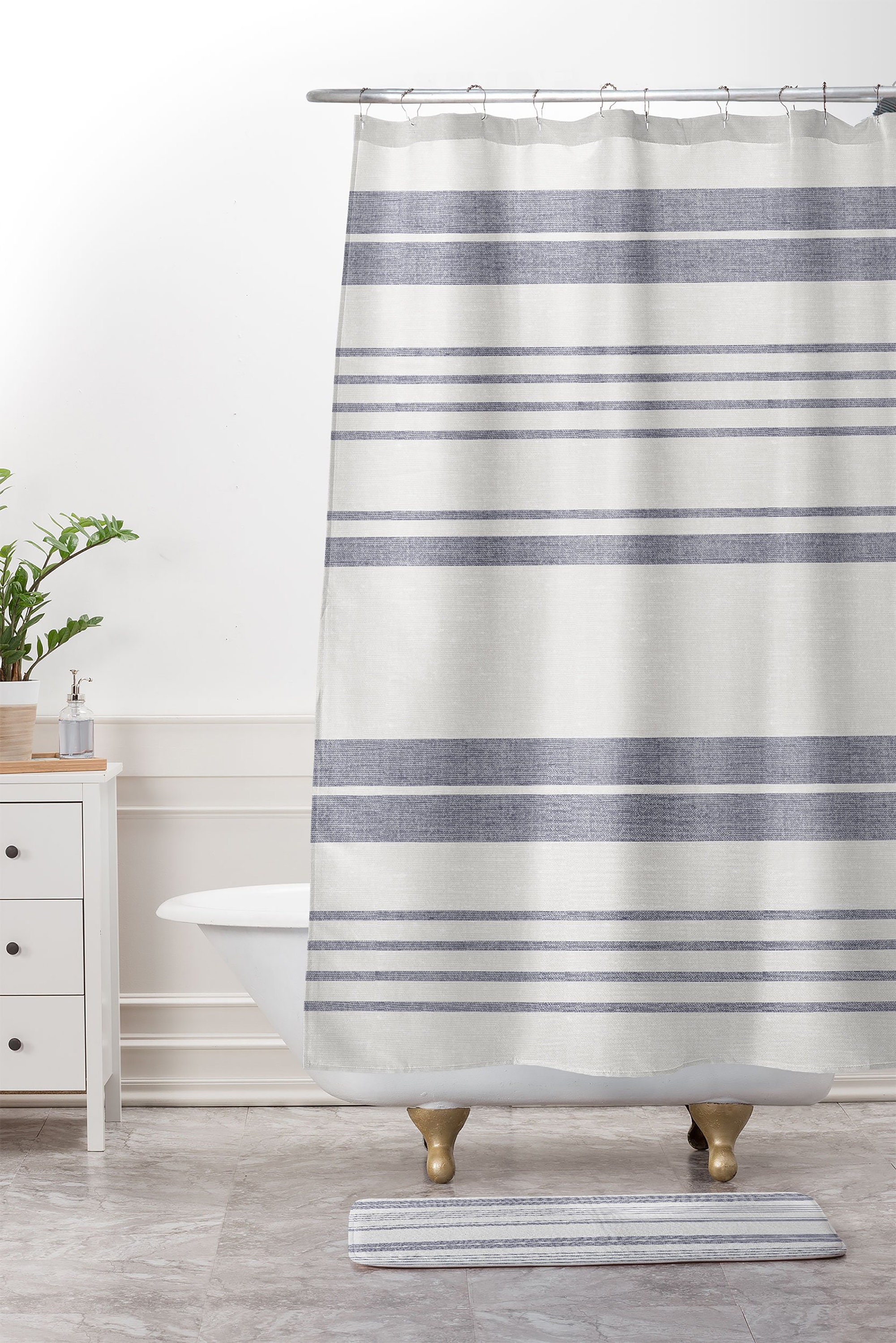 Purple Stripe Farmhouse Shower Curtain for a Perfect Bath Curtain - Image 2