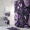 Purple Sugar Skull Shower Curtain with Gothic Bathroom Decor