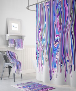 Purple Swirl Boho Shower Curtain, Unique Bath Print, Modern Bathroom Accessories, Eclectic Home Decor Gift
