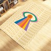 Purple Wavy Hippie Personalized Area Rug - Retro Trippy 70s Groovy, Abstract Funky Cute Rug with Vintage 70s Area Rug