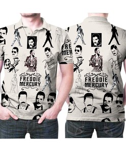 Queen In Memories Freedie Mercury Signature 3D All Over Print Polo Shirt with Polo Collar