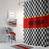 Racing Checks Shower Curtain Set with Race Car Bath Items