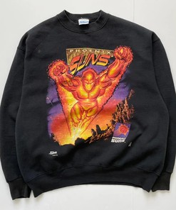 Rare Vintage 90S Phoenix Suns Super Hero Sweatshirt Pullover Hoodie Reprinted Gift For Bna Fans