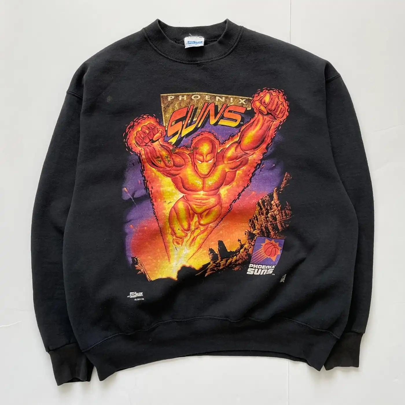 Rare Vintage 90S Phoenix Suns Super Hero Sweatshirt Pullover Hoodie Reprinted Gift For Bna Fans
