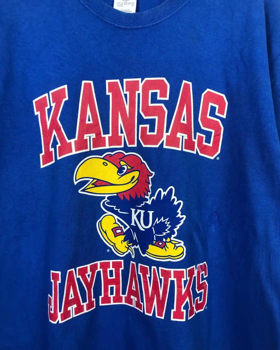 Rare Vintage Style Ku Kansas Jayhawks Sweatshirt Hoodie Football Game Day T-Shirt Lover - Image 2