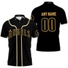 Ready to Roar with LA Angels 00 Any Name 2020 Golden Black Jersey Polo Shirt in 3D