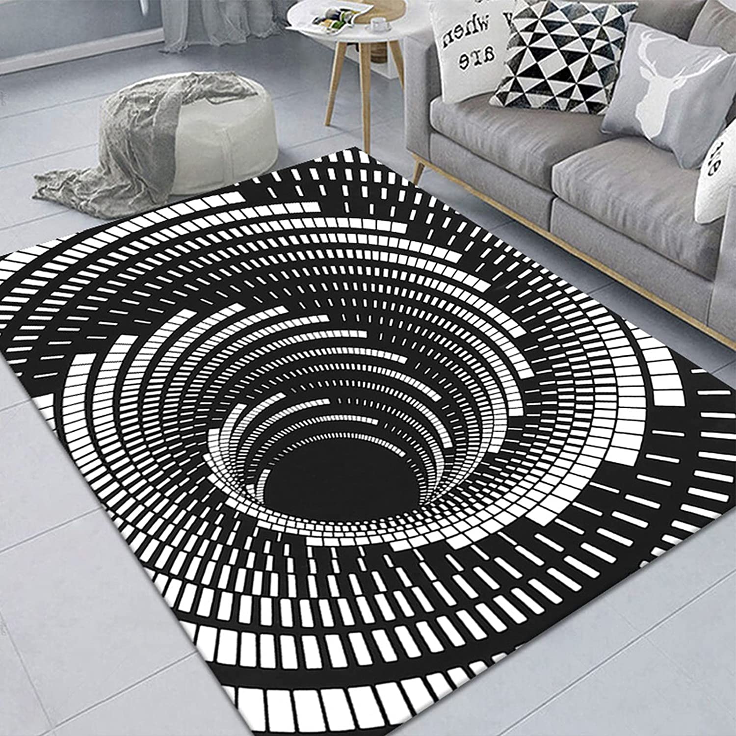 Realistic 3D Vortex Optical Illusion Rug - Delicate Edging and Anti-Slip Area Rugs for Comfort - Image 2