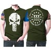 Rebel Against Tyranny with Flag Punisher Skull 3D All Over Print Polo Shirt for States Lovers and Athleisure Fans