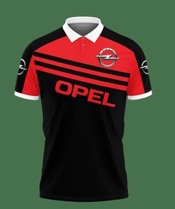 Red 3D Printed Opel Ttt-Va Polo Shirt with Breathable Fabric and Personalized All Over Print