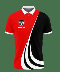 Red 3D Printed Ram Truck Lph-Va Polo Shirt with Breathable Fabric
