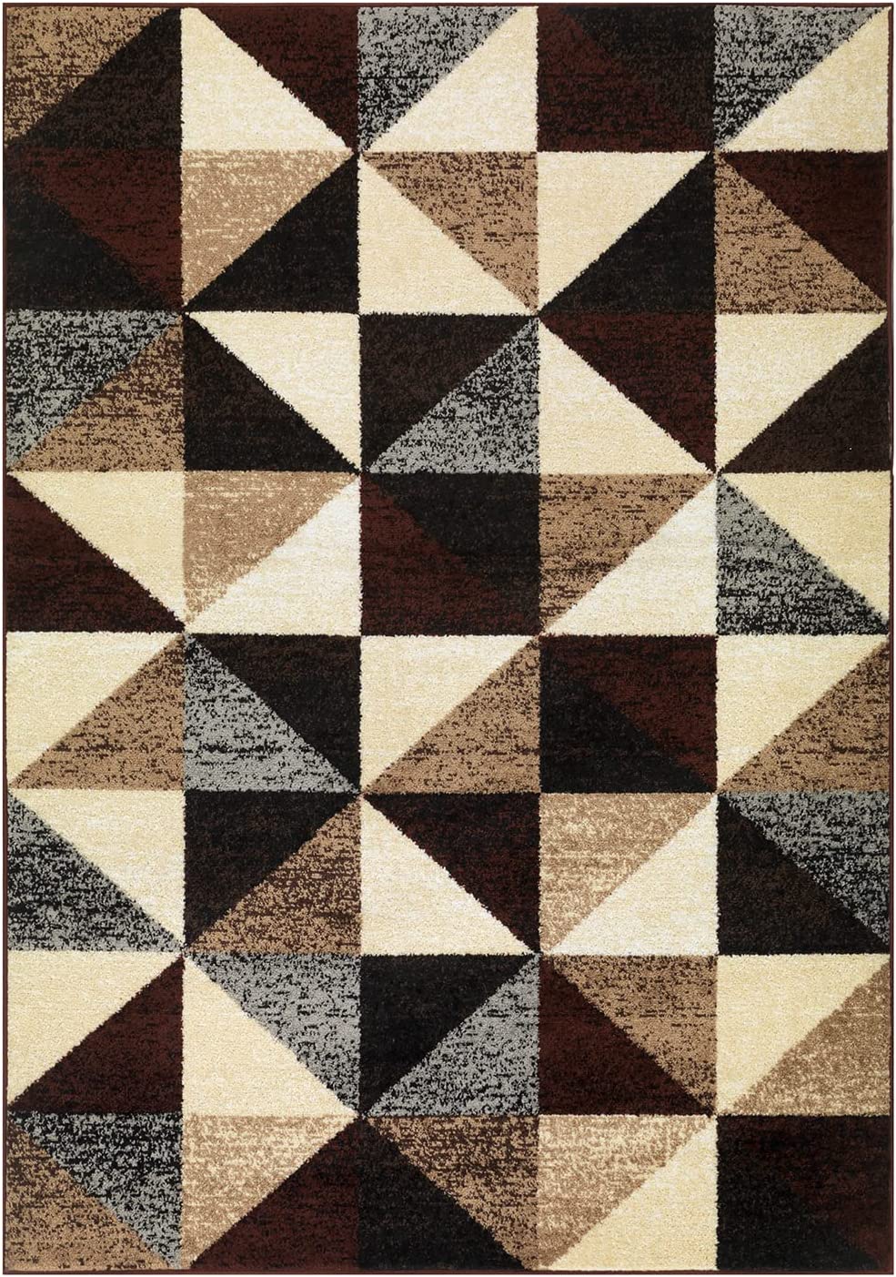 Red Beige Geometric Modern Indoor Area Rug Siesta for Living Room, Bedroom, and Dining Room Decor from Antep Rugs