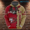 Red Brown Heartbeat All Over Print Hoodie 3D San Francisco 49ers Gift