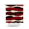 Red Brown Tan Abstract Wave Shower Curtain, Perfect for Rustic and Neutral Bathroom Decor