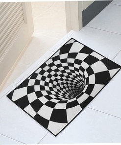 Red Christmas Decoration 3D Illusion Rug - Perfect for Creating a Festive and Fun Atmosphere in Your Living Room