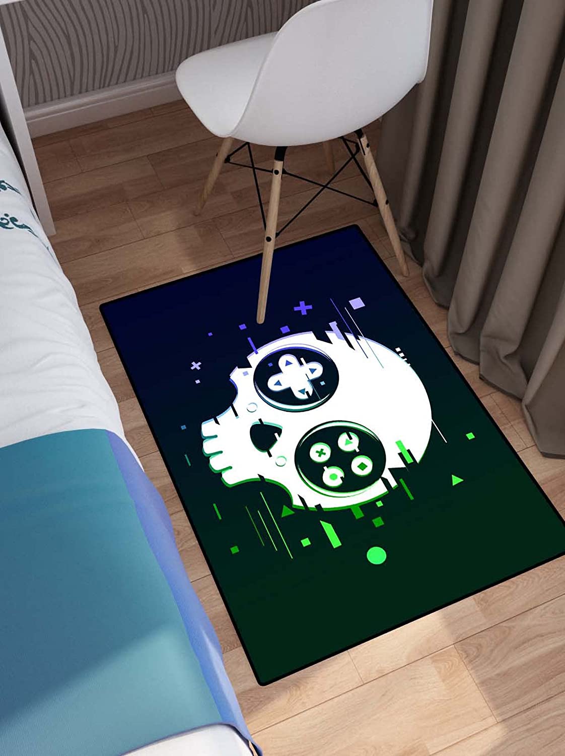 Red Controller Gamepad Style Area Rugs for Boys Bedroom Decor