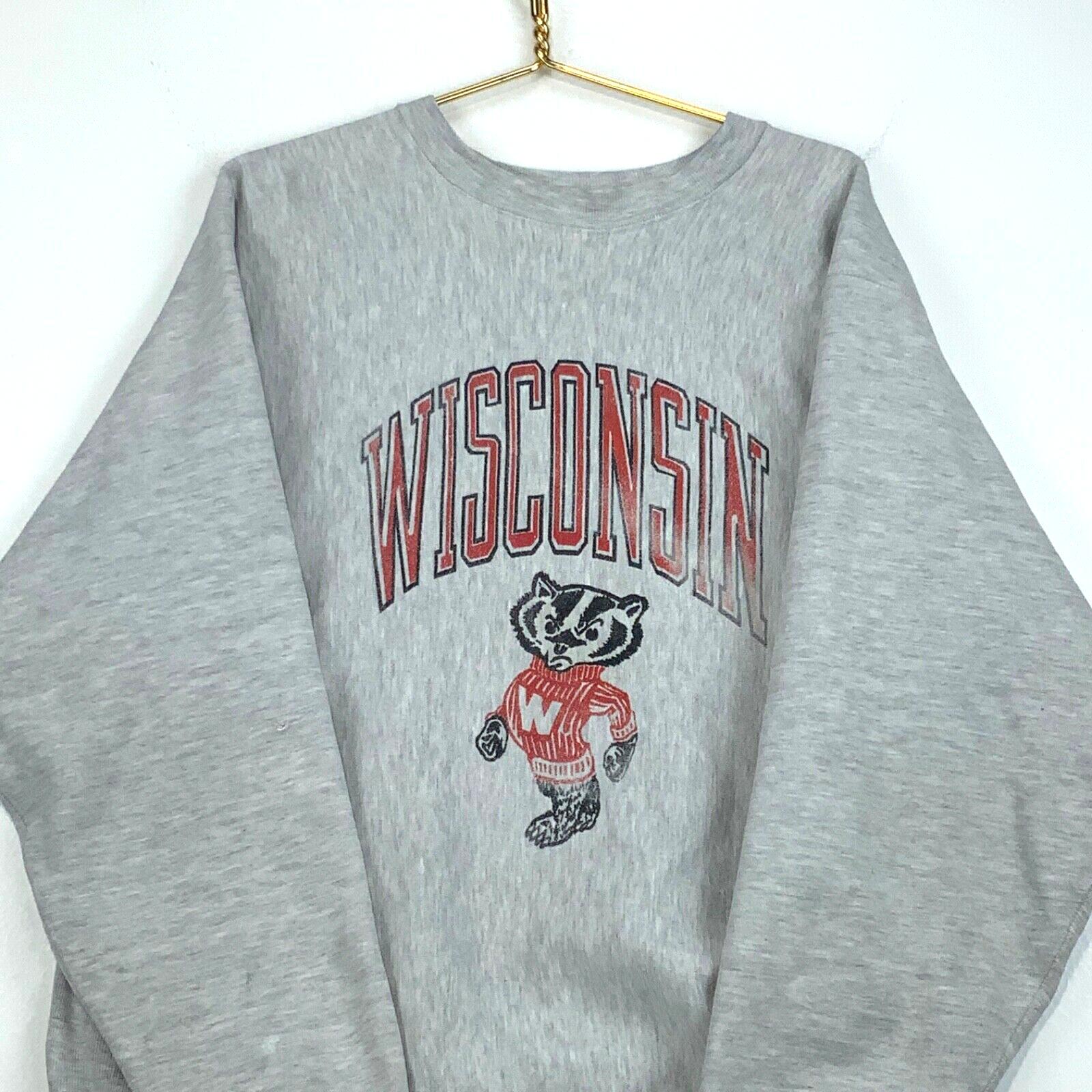 Red Crewneck Wisconsin Badgers Sweatshirt - Vintage Style NCAA Apparel - Image 2