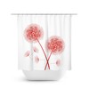 Red Dandelion Shower Curtain, Farmhouse Bathroom Decor, Red Flower Bath Curtain with Quotes, Stunning Design - SHOWER55