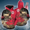 Red Elk Hunter Budweiser 3D Hoodie Printful - Gift for Beer Lovers