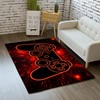 Red Game Controller Area Rug - Black Gamer Carpets for Bedroom/Living Room