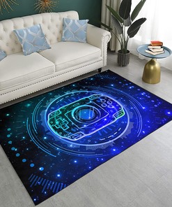 Red Game Controller Indoor Rugs for Boys Bedroom or Living Room