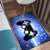 Red Gamepad Controller Print Design Video Game Area Rugs for Teen Boys' Leisure and Gaming Room Decor
