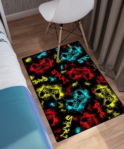 Red Gaming Carpets for Boys' Bedrooms with Gamer Area Rugs for Home Decor with Kids Game Room Rug