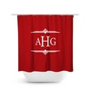 Red Monogram Shower Curtain - Modern Personalized Bathroom Decor