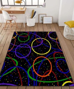 Red Personalized Gamer Gamepad Controller Rug for Boys Bedroom Decor, Non-Slip Living Room Mat with Year Design