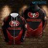 Red and Black All Over Print Zipper Hoodie 3D San Francisco 49ers Gift
