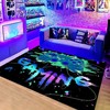 Red and Black Gamepad Gaming Carpet - Non-Slip Gamer Area Rug for Living Room or Bedroom