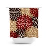 Red and Brown Custom Shower Curtain, Elegant Floral Bathtub Curtain for Red and Brown Bathroom with Unique Quotes