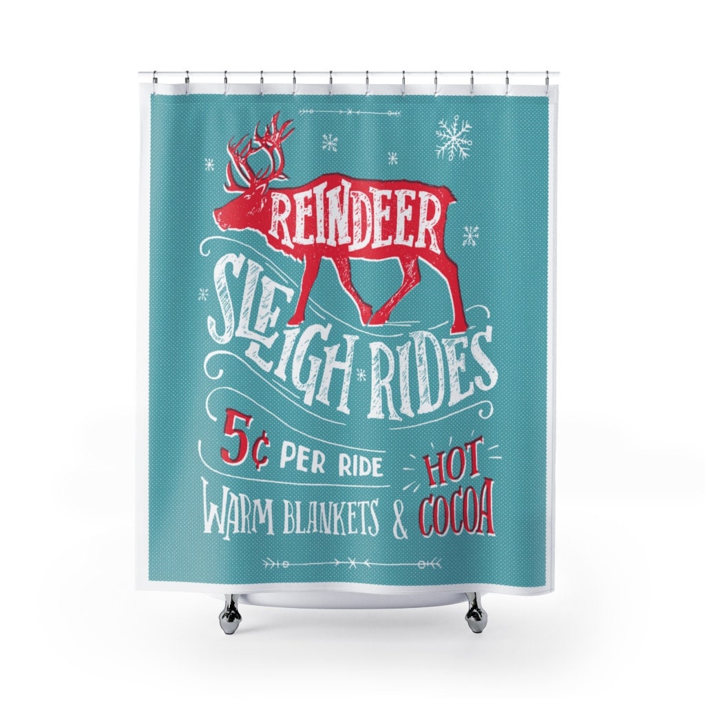 Reindeer Christmas Holiday - Shower Curtain - FREE SHIPPING to get festive