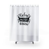 Relax Unwind Renew Shower Curtain with Funny Humor and Farmhouse Touch