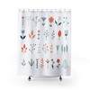 Relaxing Nature Shower Curtain with Flowers, Leaf, and Twigs with Keywords Restroom Shower Curtains