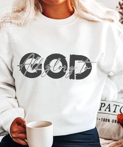 Religious T-Shirt with Glory To God And Bible Verse Design