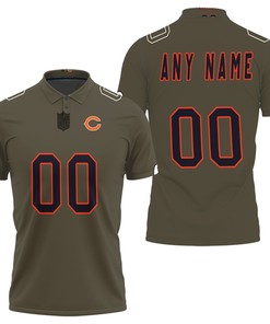 Remarkable Chicago Bears NFL Salute To Service Retired Player Limited Olive Jersey Style Custom 3D Print Polo Shirt