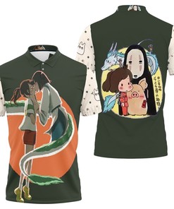 Reminisce on the love that was Spirited Away with Chihiro Kiss and Nigihayami Kohaku Nushi Haku 3D Polo Shirt