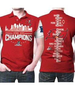 Rep Your Team with a Tampa Bay Buccaneers Champions NFL American Football Team Logo 3D All Over Print Polo Shirt