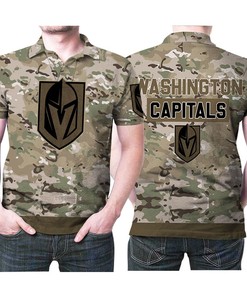 Represent Vegas Golden Knights with Camouflage Veteran Us Flag 3D All Over Print Polo Shirt