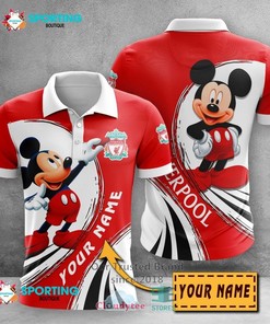 Represent in Style with the Liverpool FC Custom Name Red Black Polo Shirt Featuring All Over Print and 3D T-Shirt