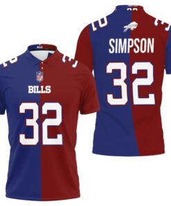 Represent the legacy with this Art Buffalo Bills O. J. Simpson #32 Great Player NFL Vapor Limited Two Tone Polo Shirt
