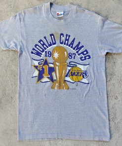 Retro 1987 Lakers World Champions Graphic T-Shirt Sweatshirt Pullover Hoodie Reprinted Gift For L.A.Lakers Fans