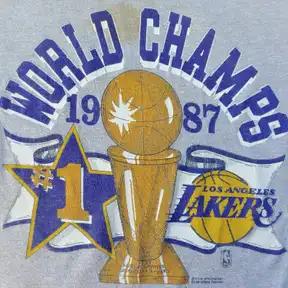 Retro 1987 Lakers World Champions Graphic T-Shirt Sweatshirt Pullover Hoodie Reprinted Gift For L.A.Lakers Fans - Image 2