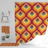 Retro 70's Bathroom Decor Shower Curtain Set, Bath Mat, Hand Towel, Bath Towel, Waffle Weave Towel Set