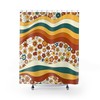 Retro 70s Flower Power Shower Curtain for Boho Vibes