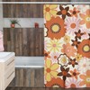 Retro 70's Flowers Inspired Shower Curtain, Flower-Patterned Bathroom Accessory with Vintage Charm